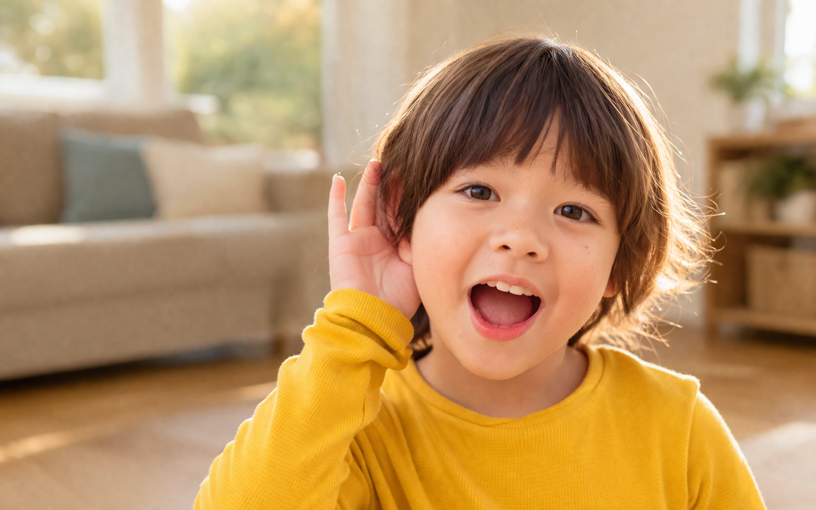 Child listening for sounds
